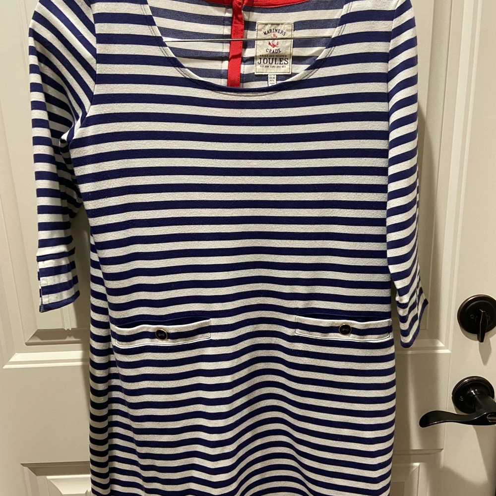 Joules Nautical Navy and White Striped Top